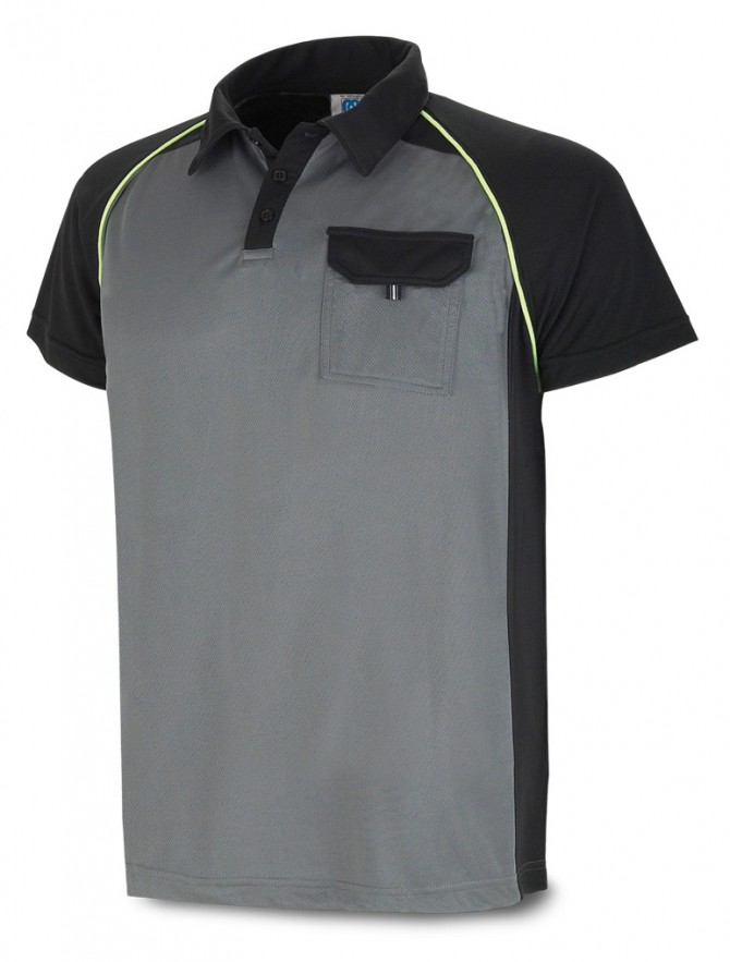 1288-POLGN POLO TECNICA GRIS NEGRO