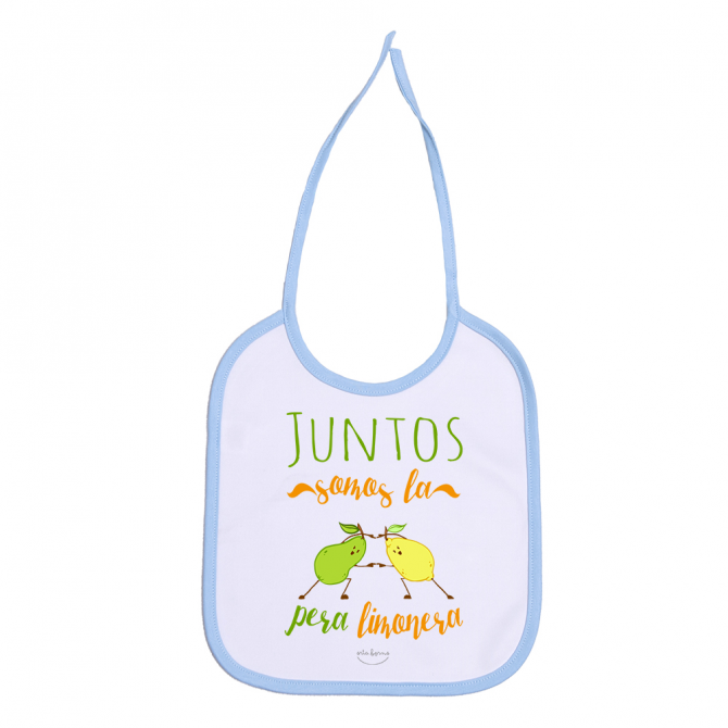 Babero cordones "Juntos somos la pera limonera"