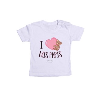 Camiseta bebé "I love mis papis"