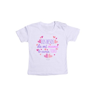 Camiseta bebé "Los besos de mi mamá lo curan todo"