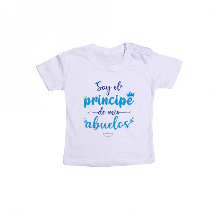 Camiseta bebé "Soy el príncipe de mis abuelos"