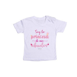 Camiseta bebé "Soy la princesa de mis abuelos"