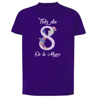 Camiseta día de la mujer "Feliz día de la mujer" unisex púrpura