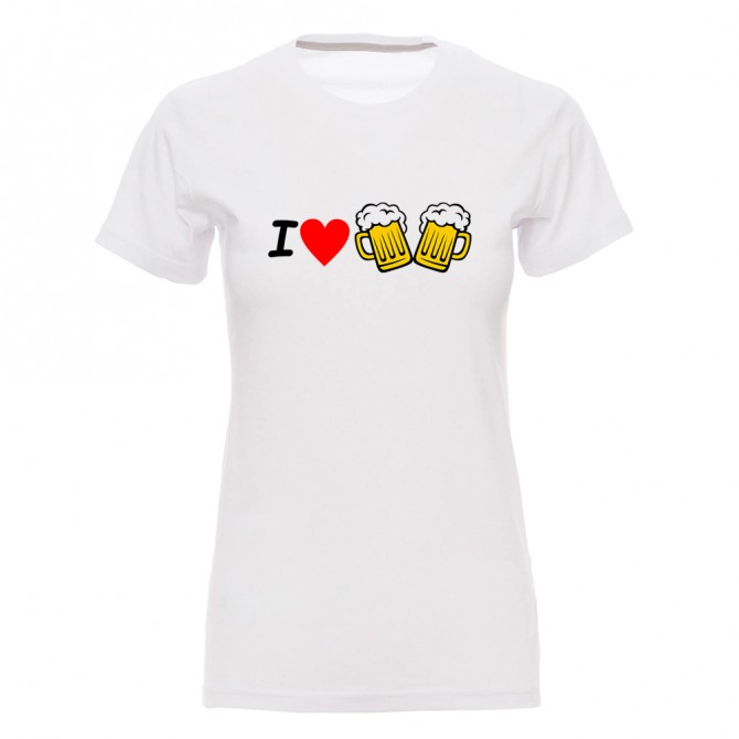 Camiseta mujer "I love cervezas"