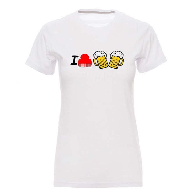 Camiseta mujer "I peineta cerveza"
