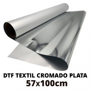 DTF CROMADO PLATA por metros 57x100cm