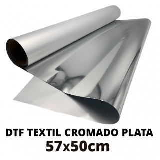 DTF CROMADO PLATA por metros 57x50cm