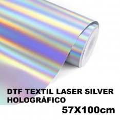 DTF LASER SILVER HOLOGRÁFICO por metros 57x100cm