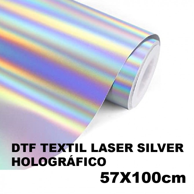 DTF LASER SILVER HOLOGRÁFICO por metros 57x100cm