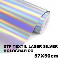 DTF LASER SILVER HOLOGRÁFICO por metros 57x50cm