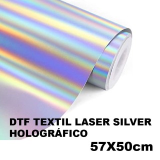 DTF LASER SILVER HOLOGRÁFICO por metros 57x50cm