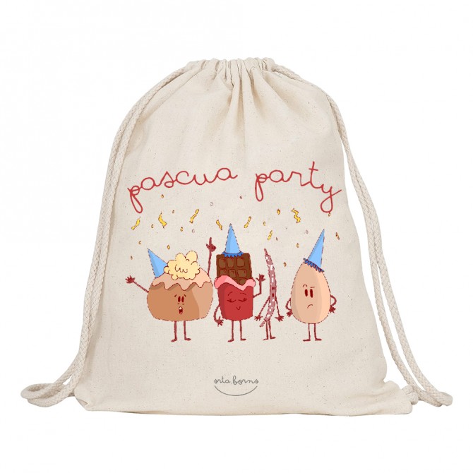 Mochila-saco de tela "Pascua Party"