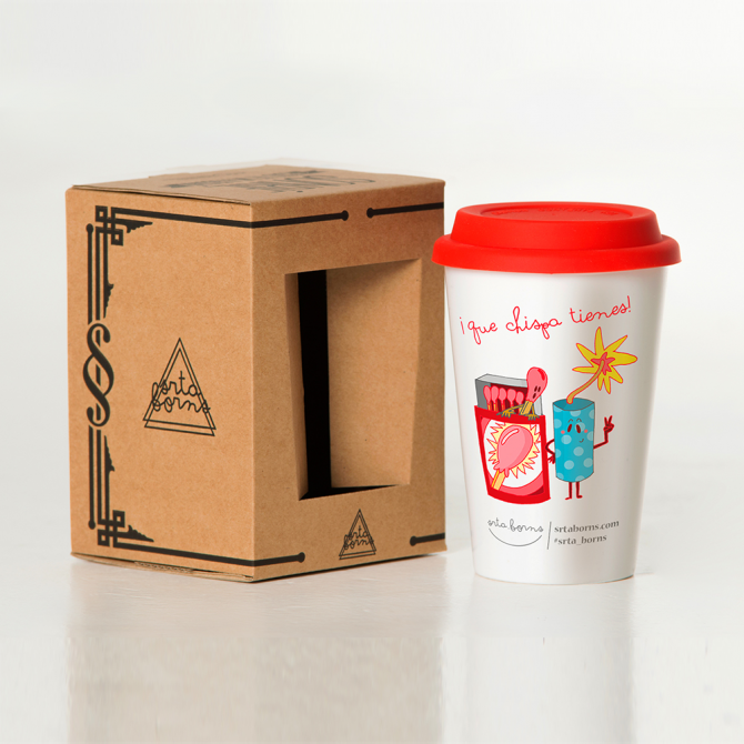 Vaso con tapa "¡Qué chispa tienes!"